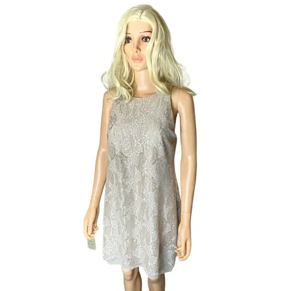 NWT Lauren Ralph Lauren 10P Gold Metallic Lace Sheath Cocktail Dress $170 - Picture 11 of 14